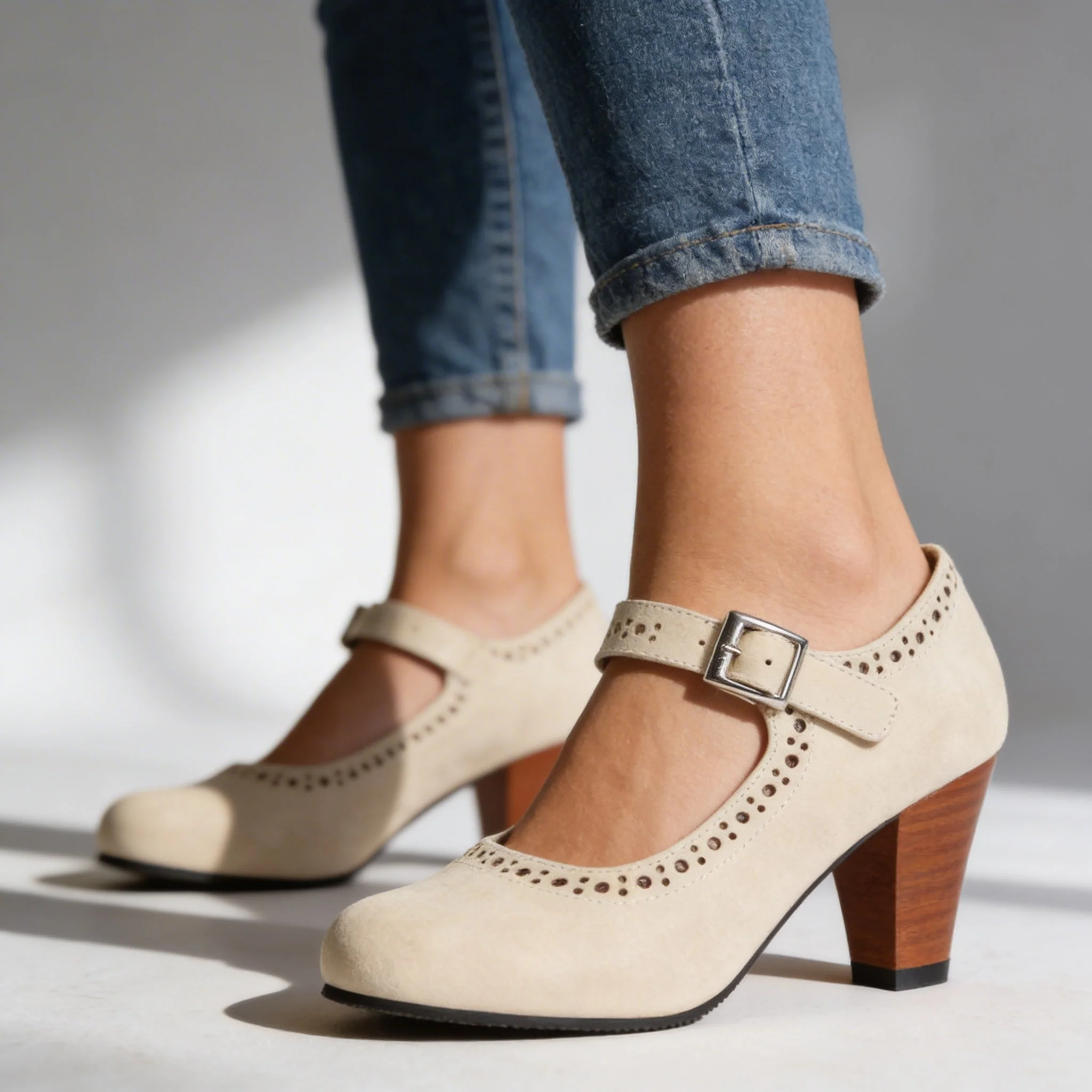 Mary-Jane Suede Pump - Image 3