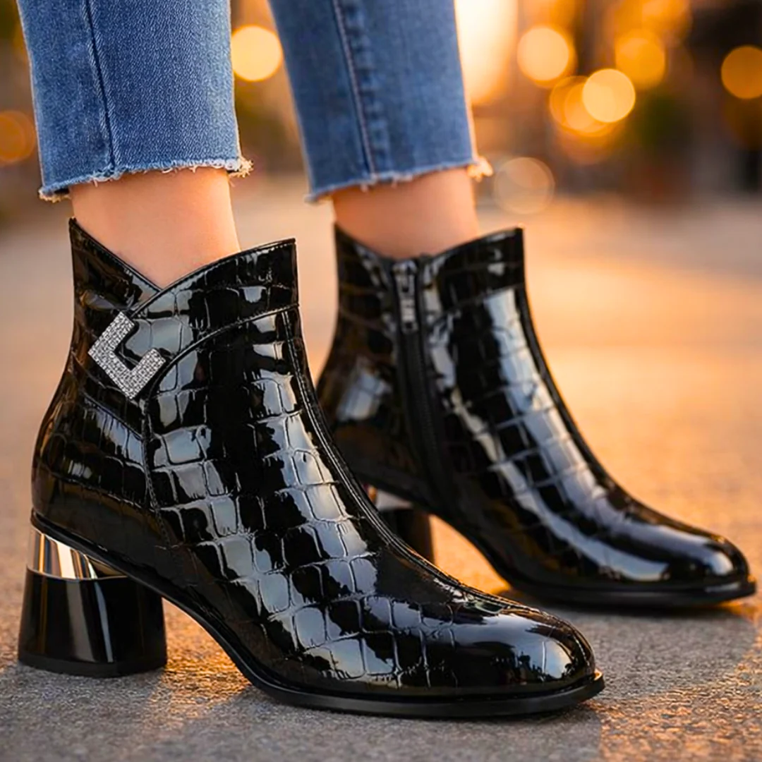 Monarch Crystal-Buckle Ankle Boots - Image 8
