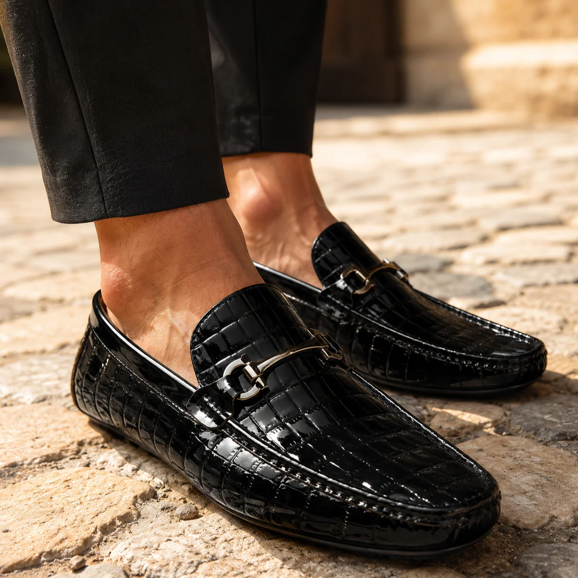 Montecristo Ochre Embossed Leather Loafers - Image 5