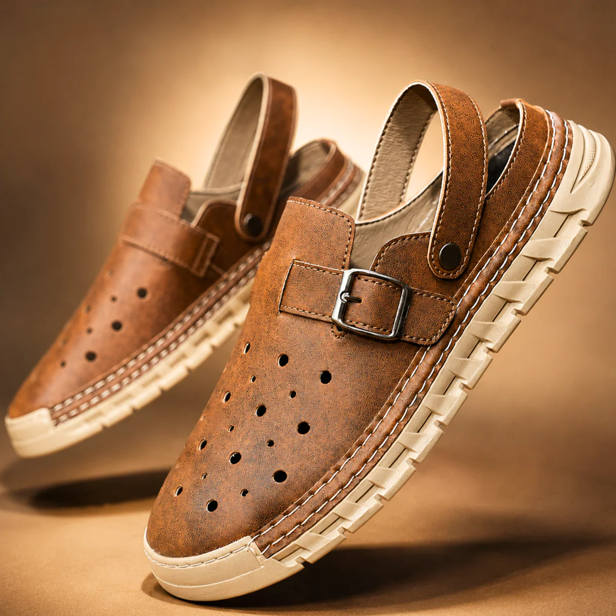 Nero Perforato Leather Mule - Image 5