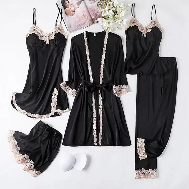 Noirlace 5 PC Satin Set - Image 9