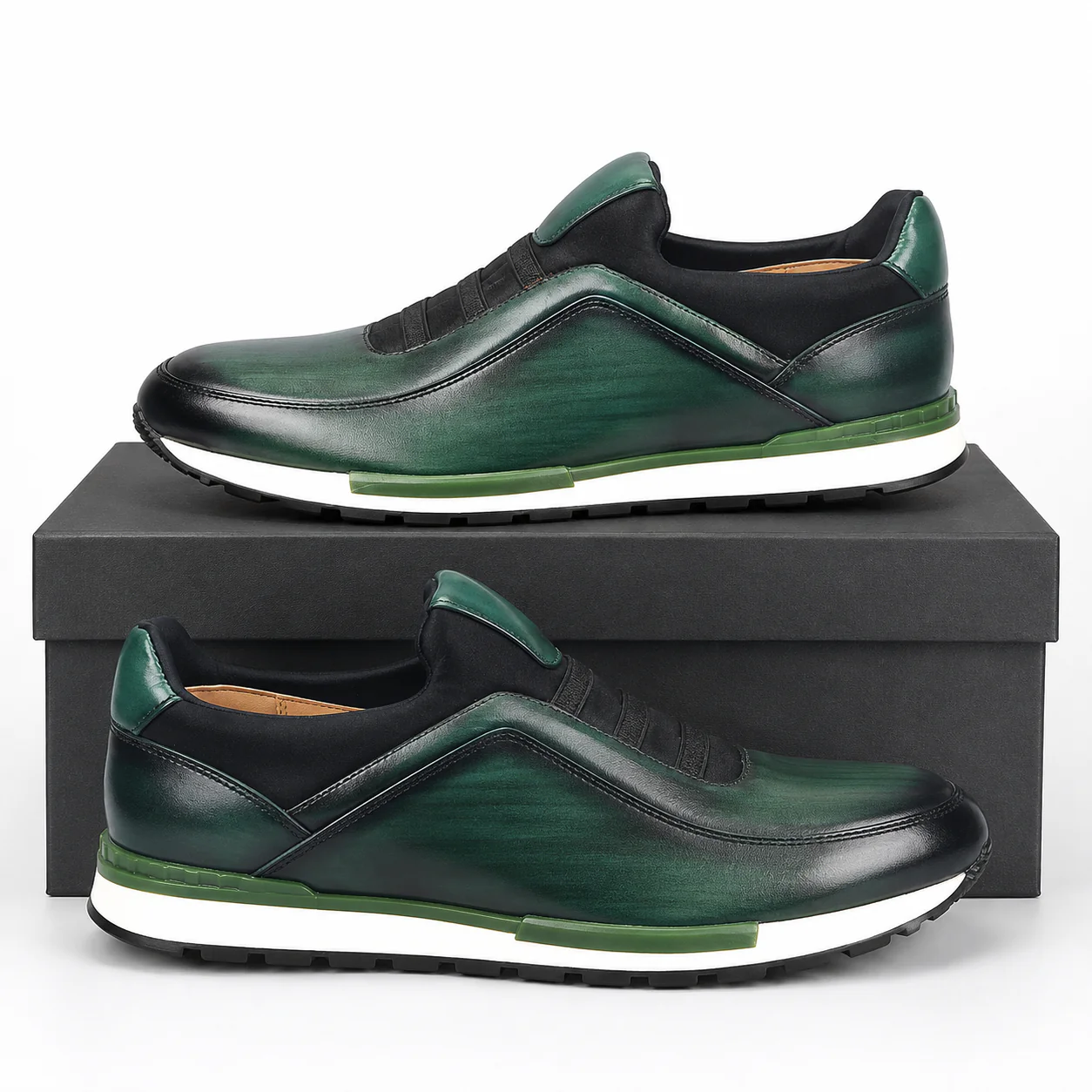 Oxblood Drift Laceless Leather Racer - Image 5