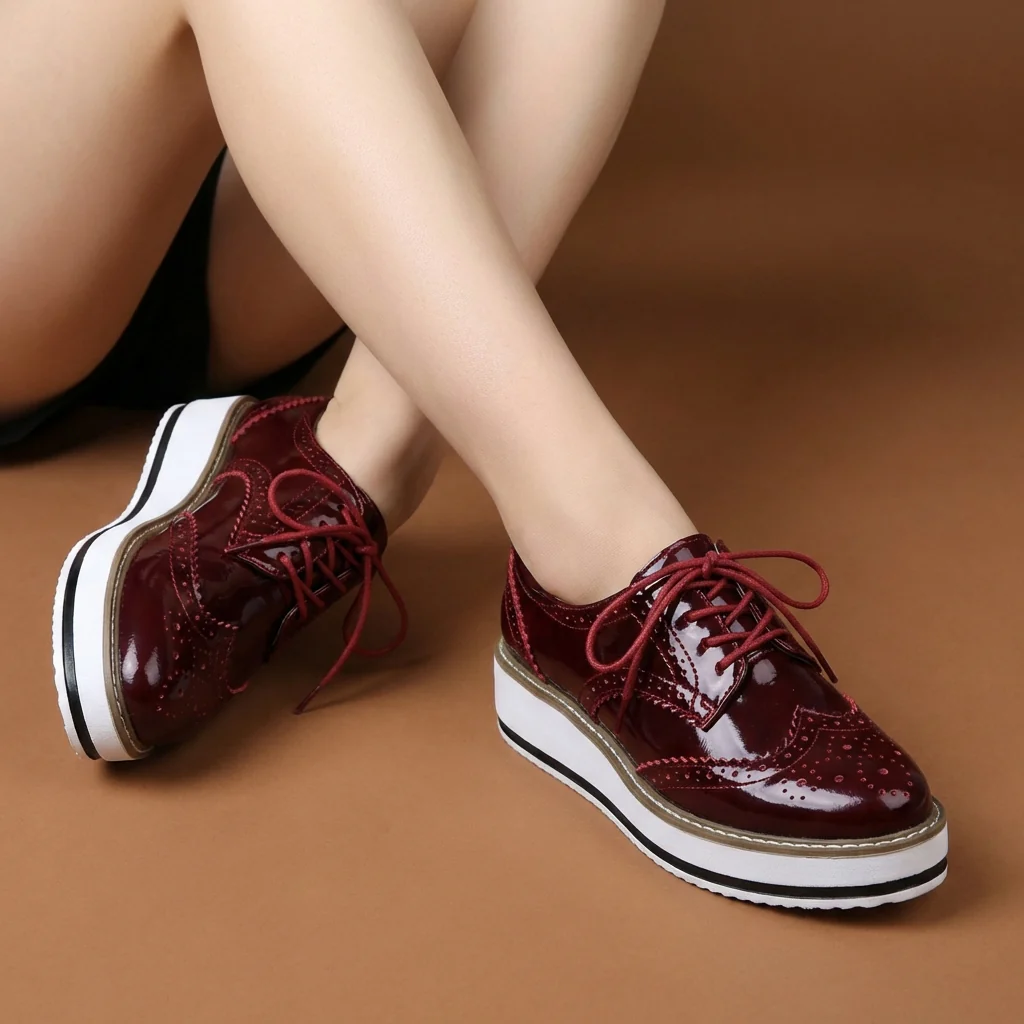 Platform Wingtip Oxford Shoes - Image 6
