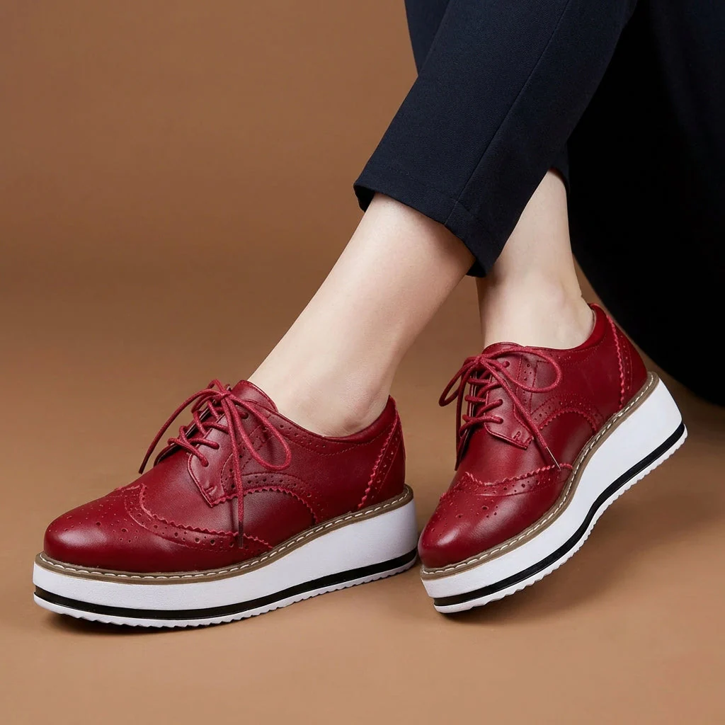Platform Wingtip Oxford Shoes - Image 7