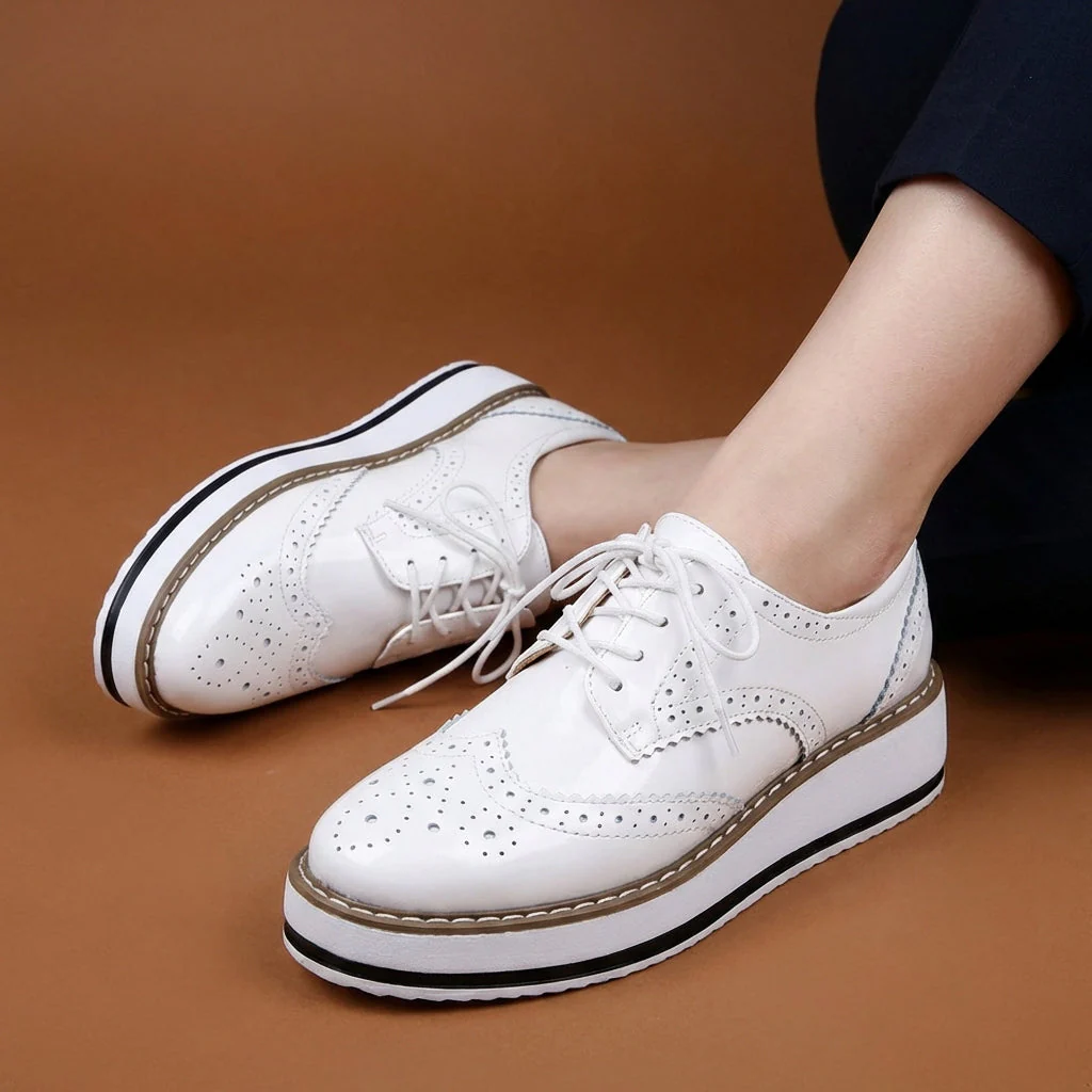 Platform Wingtip Oxford Shoes - Image 8