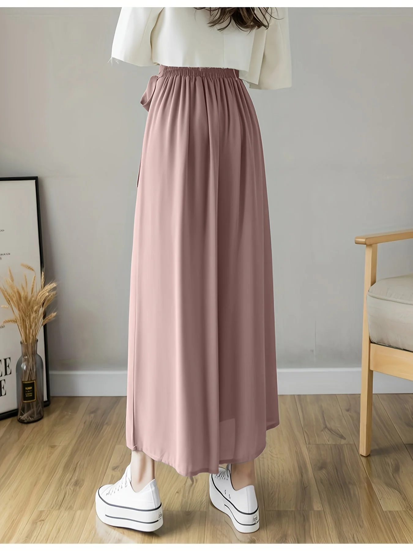 Pleated Wrap Midi Skirt - Image 6