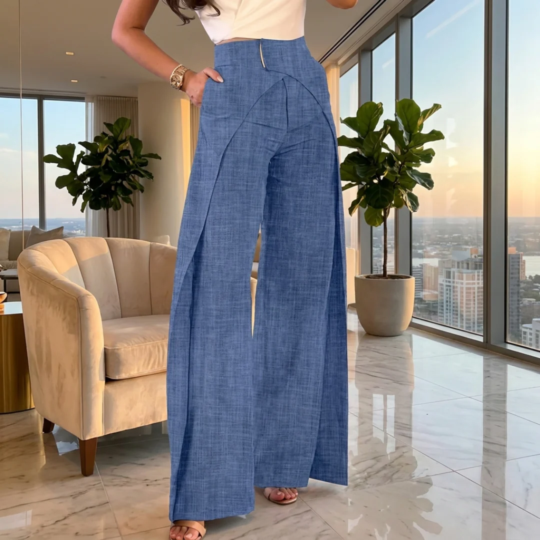 Plissé High-Waist Palazzo Trousers - Image 6