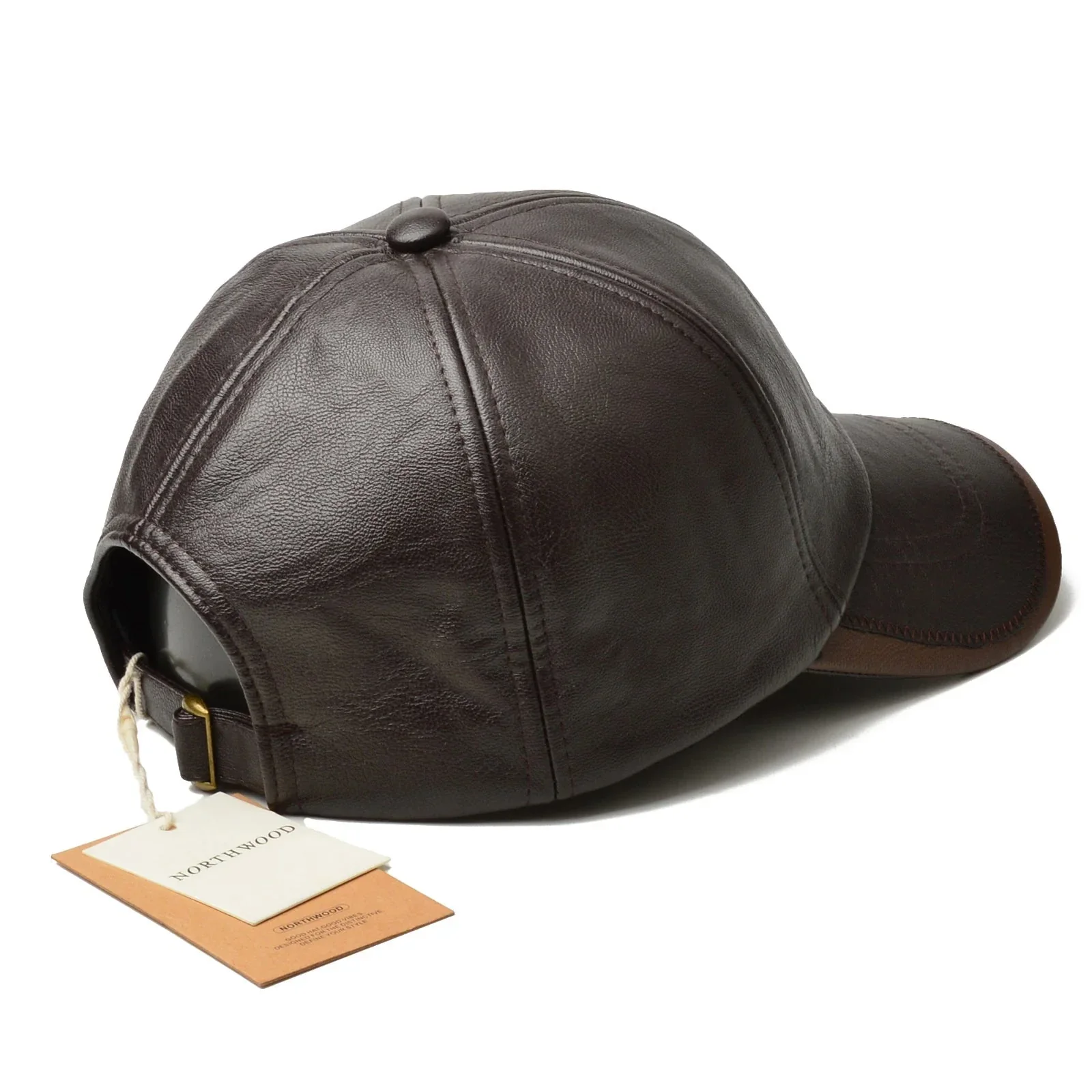 Premium Leather Six-Panel Cap - Image 4