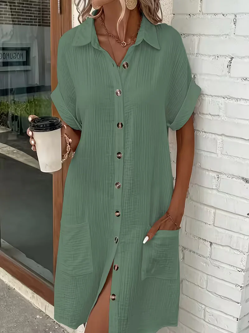 Provence Crinkle Oversized Shirtdress - Image 11