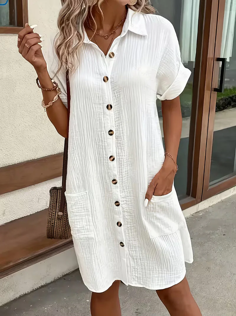 Provence Crinkle Oversized Shirtdress - Image 3