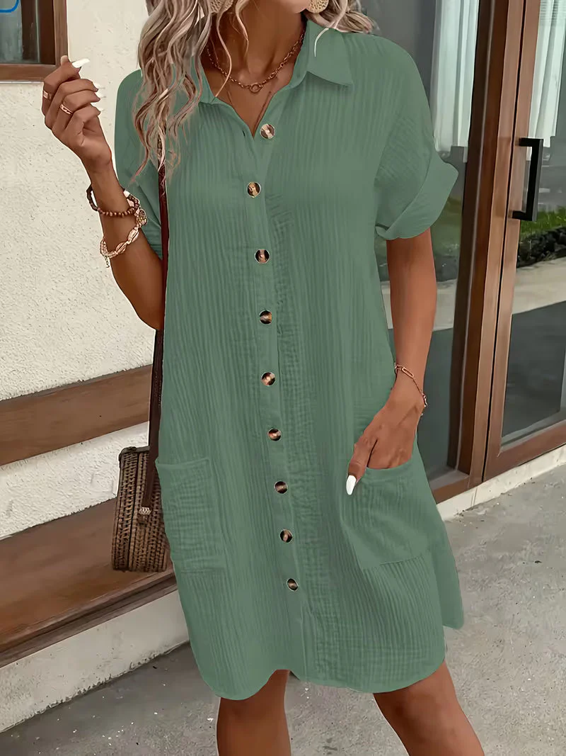 Provence Crinkle Oversized Shirtdress - Image 5