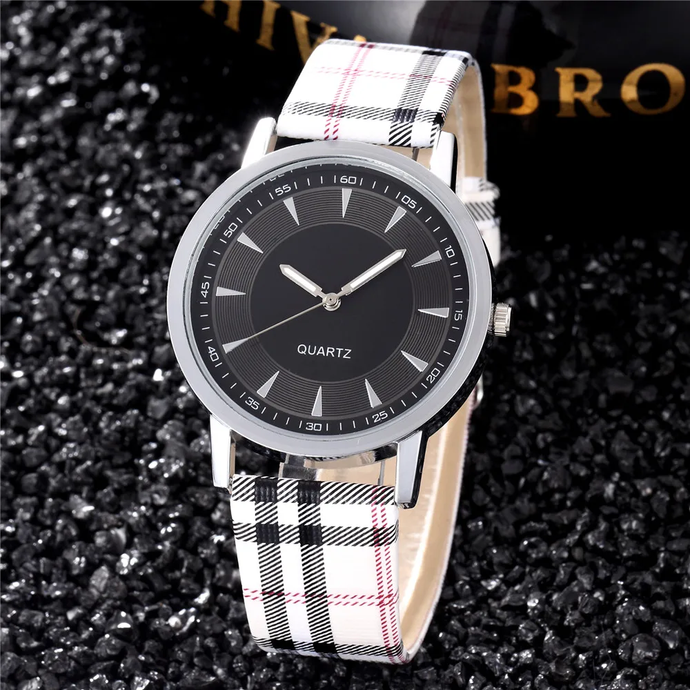 Refined Check Pattern Dress Watch - Image 4