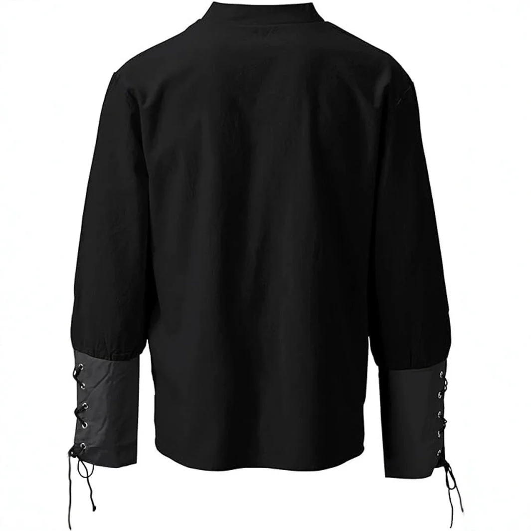 Renaissance-Inspired Laced Neckline Shirt - Image 9