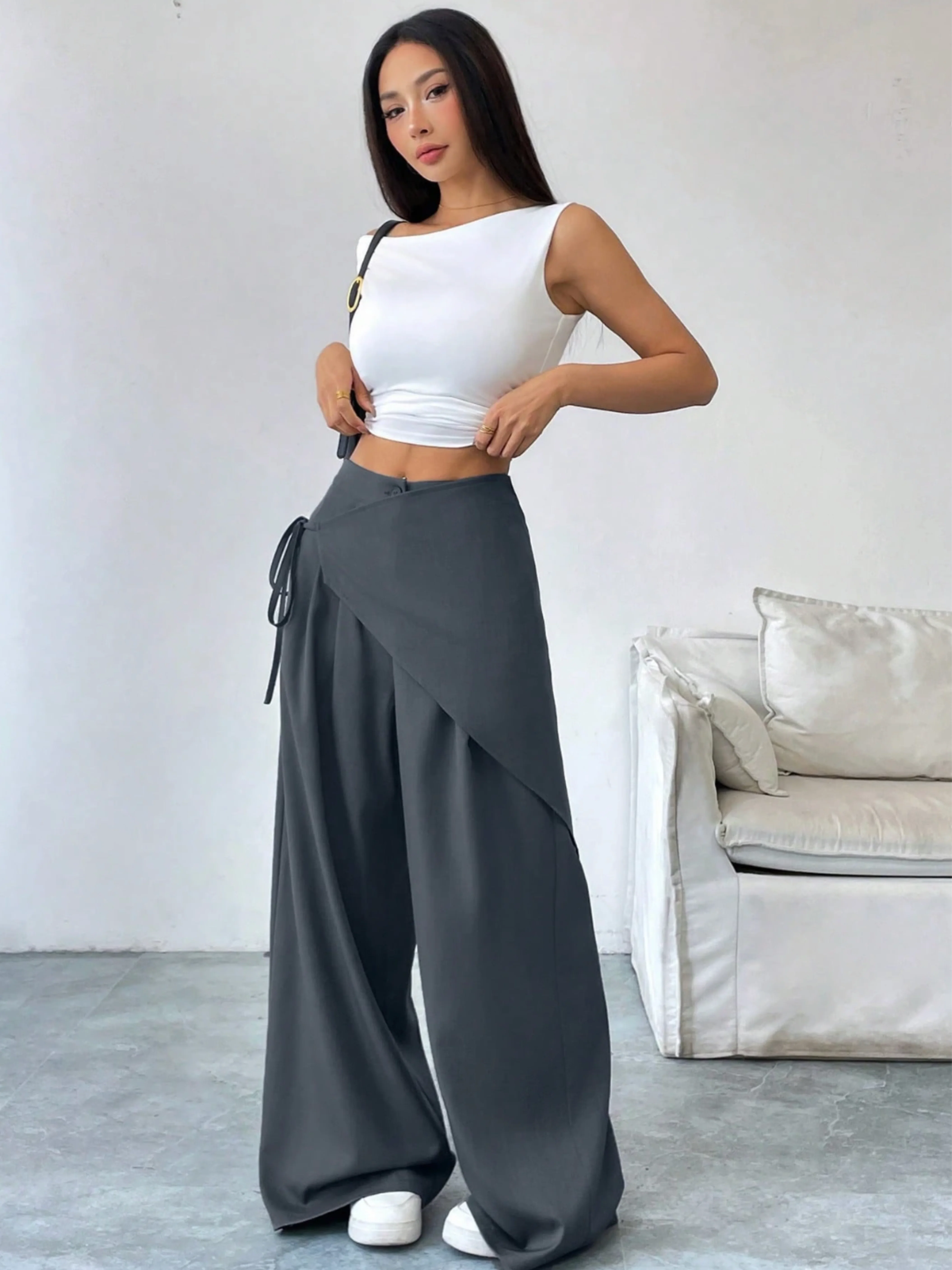 Riviera Asymmetric Wrap Pants - Image 9