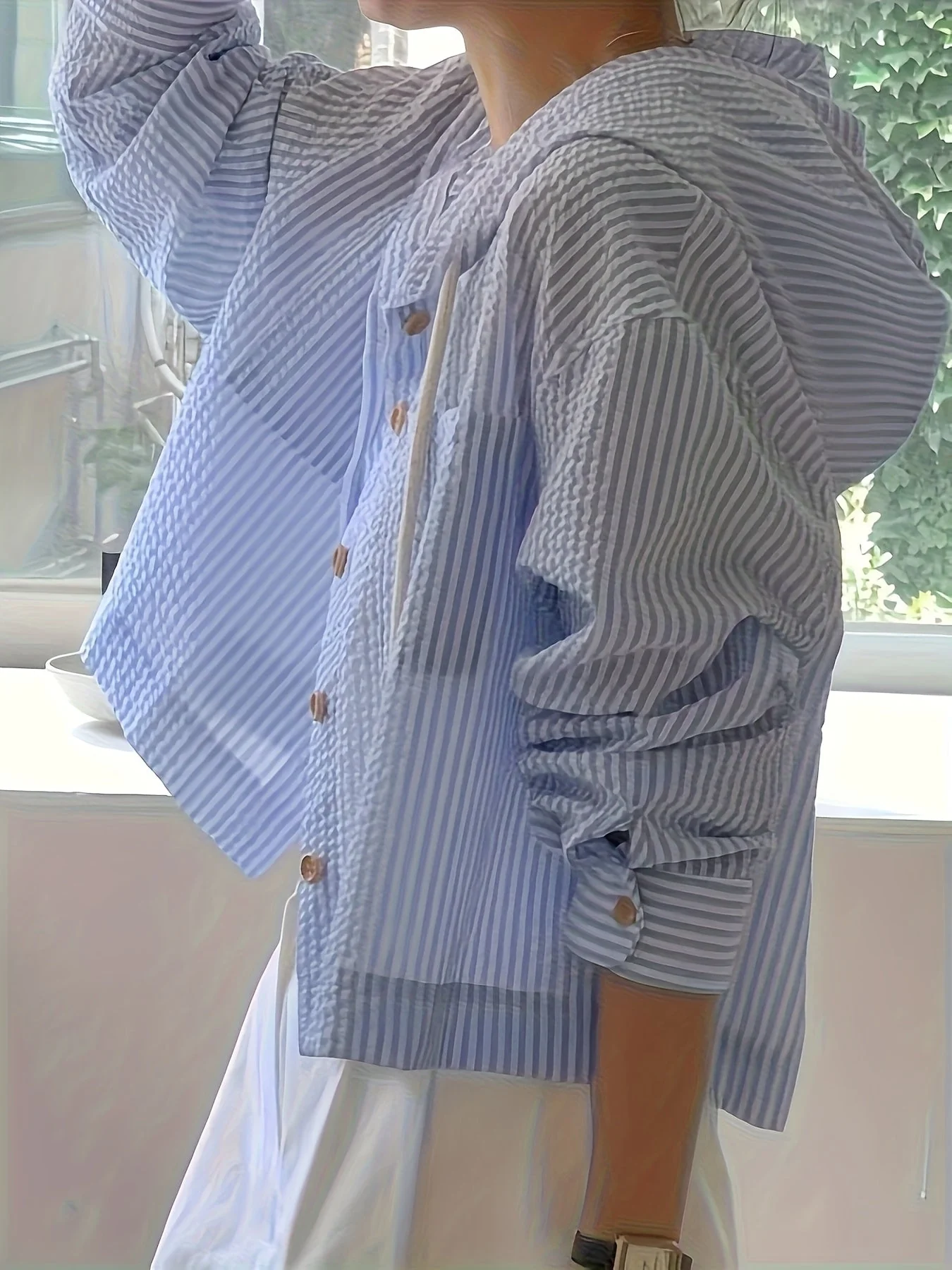 Riviera Stripe Cropped Jacket - Image 3