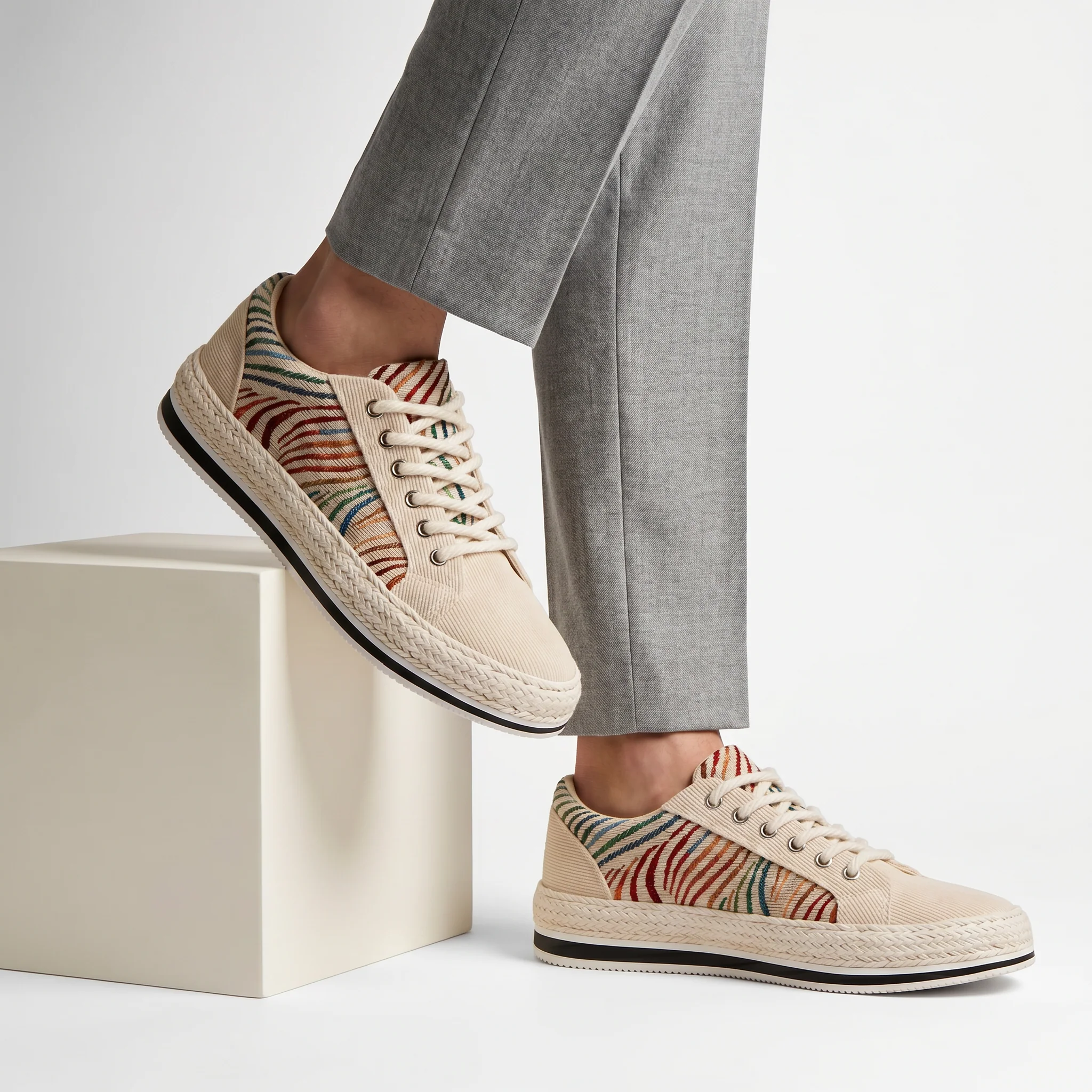 Rousseau Striped Espadrille Sneakers - Image 6