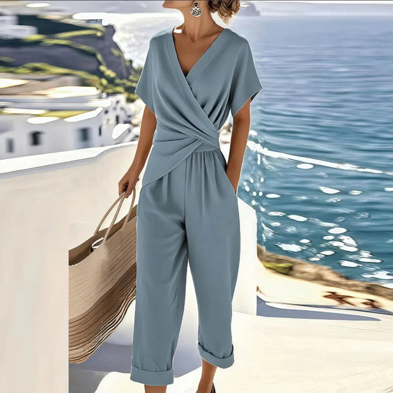 Santorini Wrap-Front Jumpsuit - Image 2