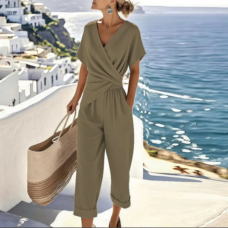 Santorini Wrap-Front Jumpsuit - Image 3
