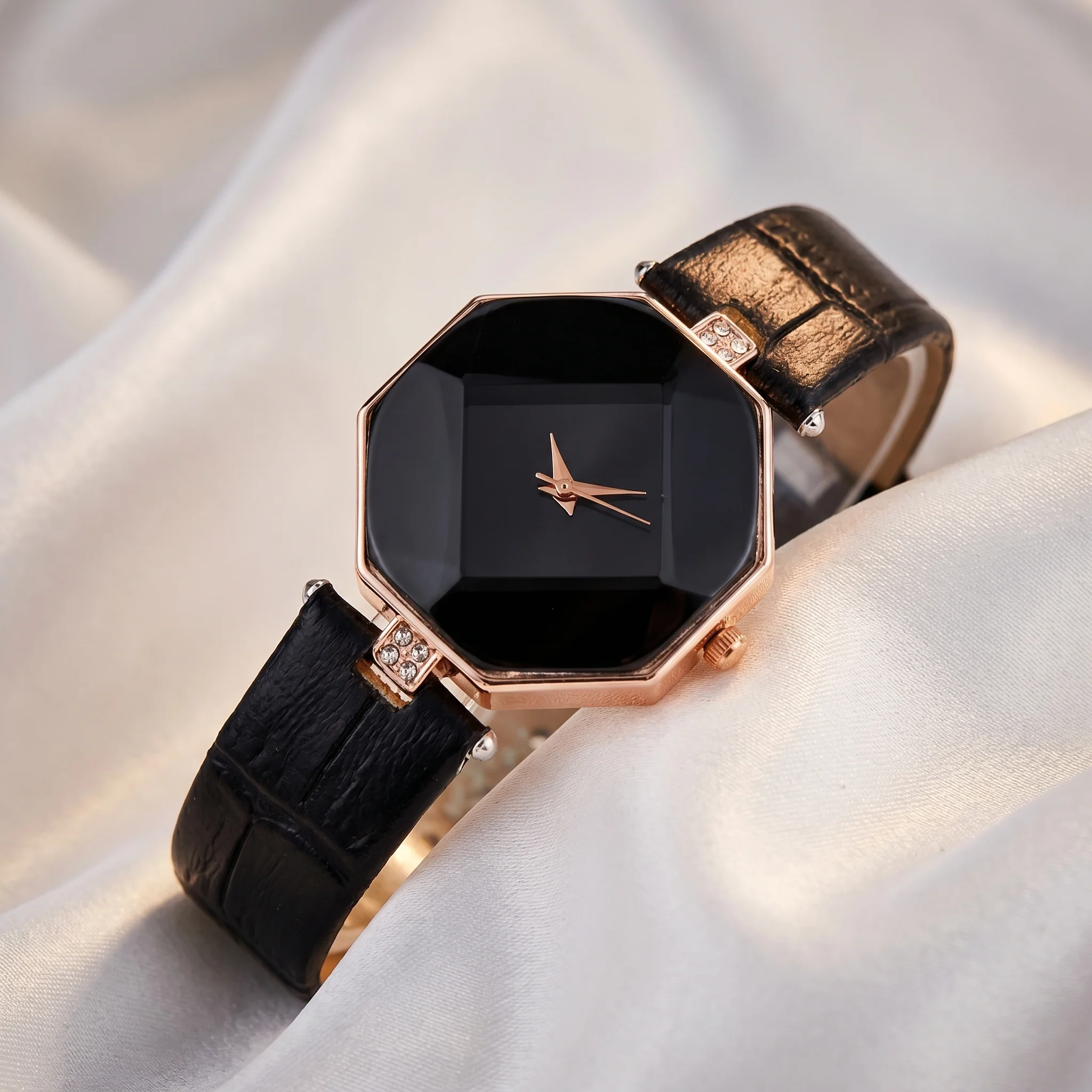 Sapphire Faceted Octagon Rose Gold Watch - Image 7