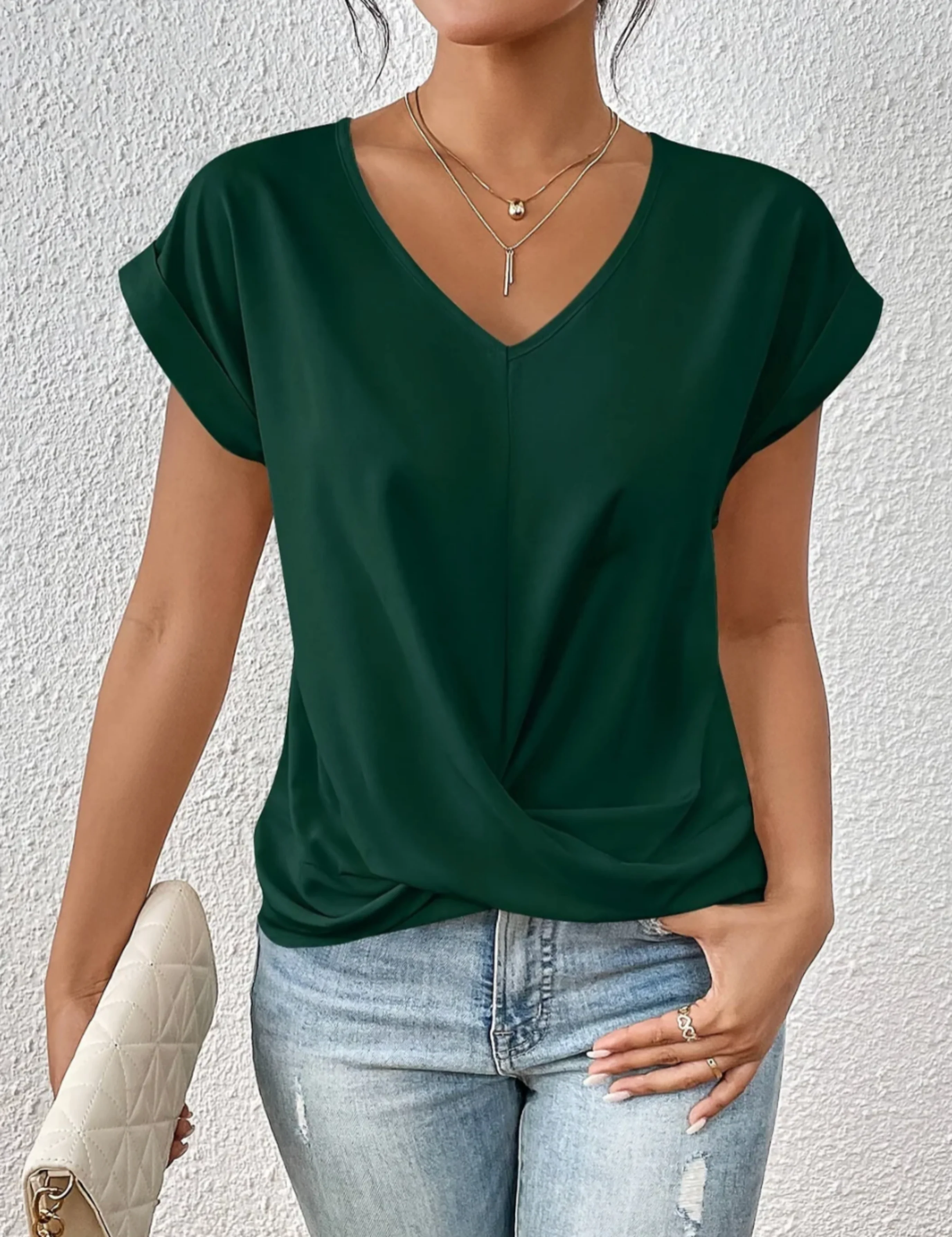Séraphine Cross-Drape V-Neck Blouse - Image 5