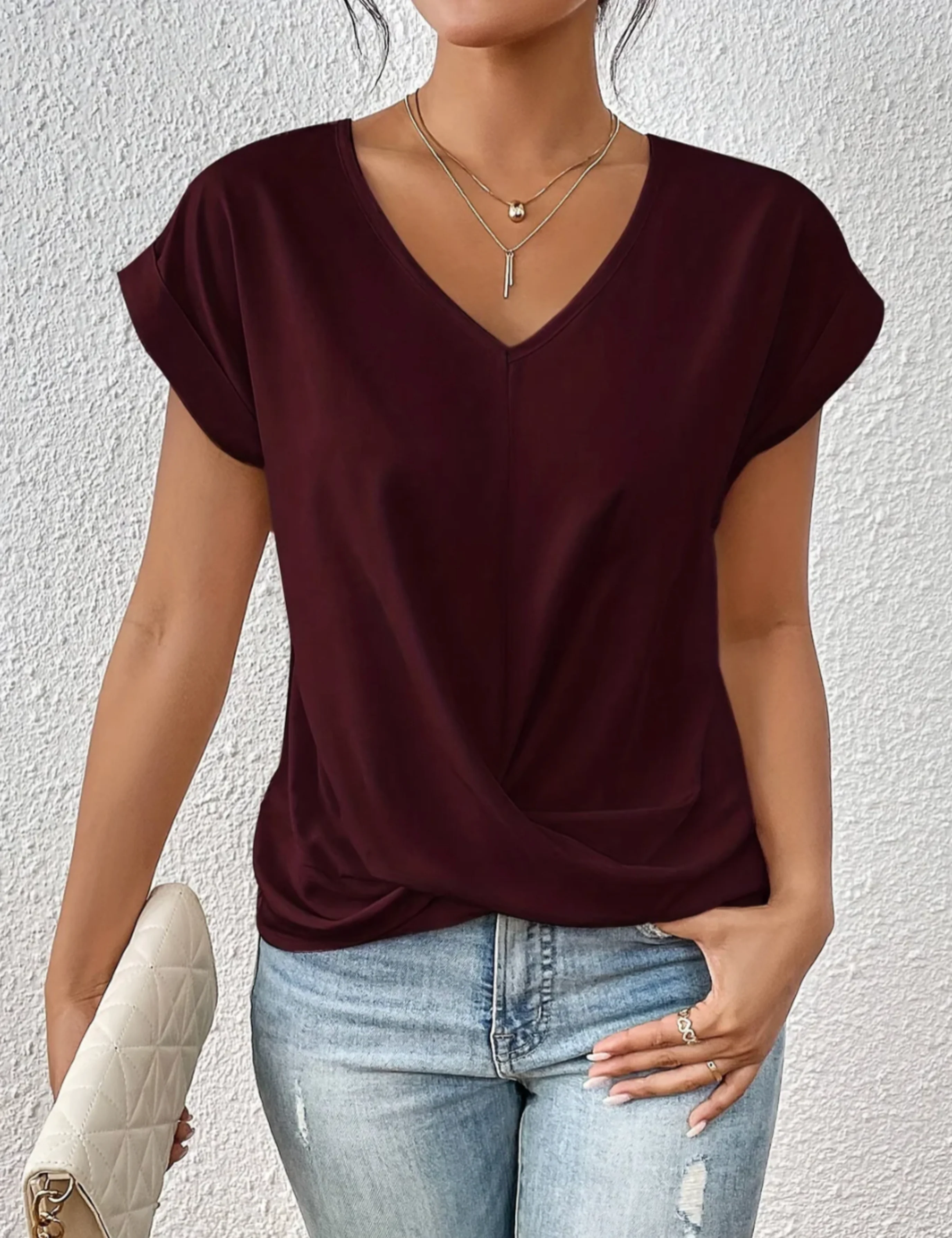 Séraphine Cross-Drape V-Neck Blouse - Image 6
