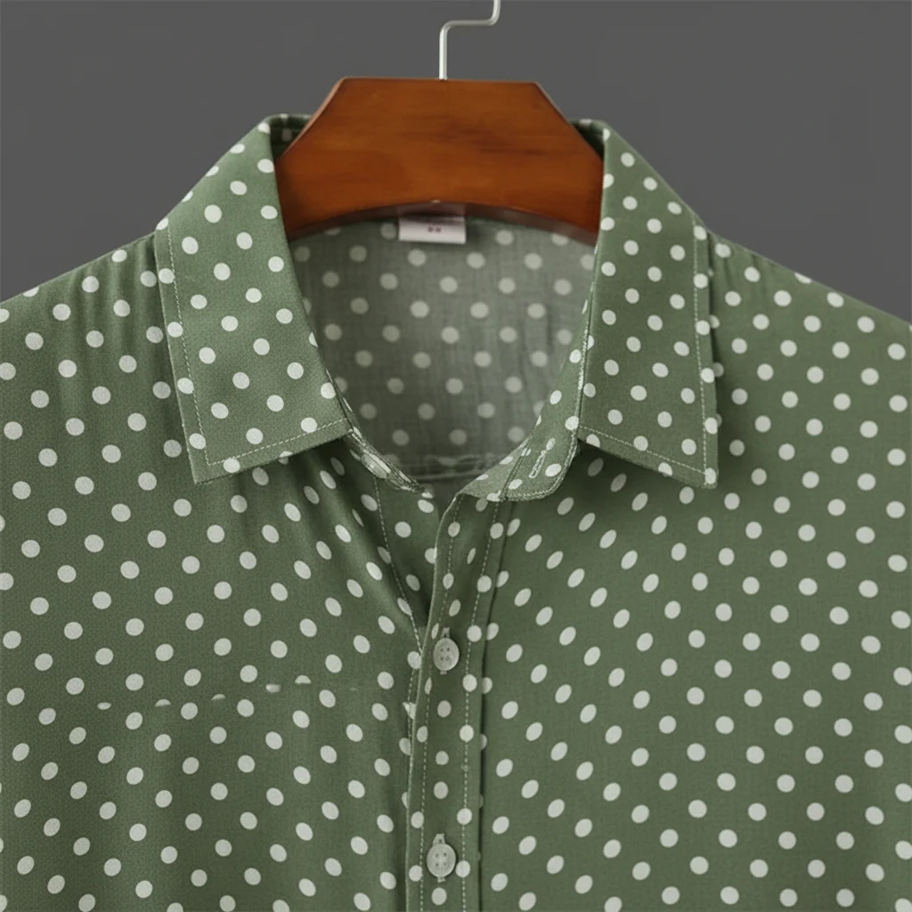 Short-Sleeve Polka Dot Shirt - Image 12