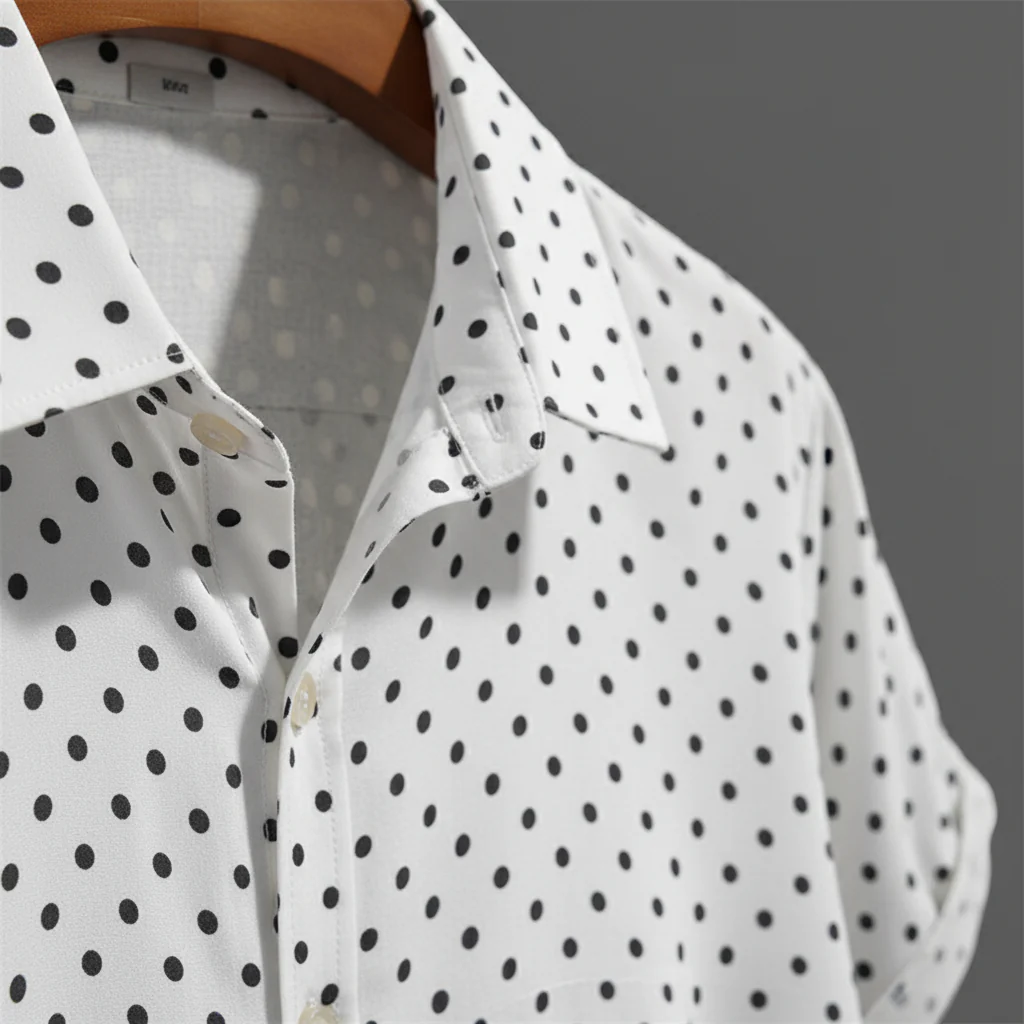 Short-Sleeve Polka Dot Shirt - Image 9