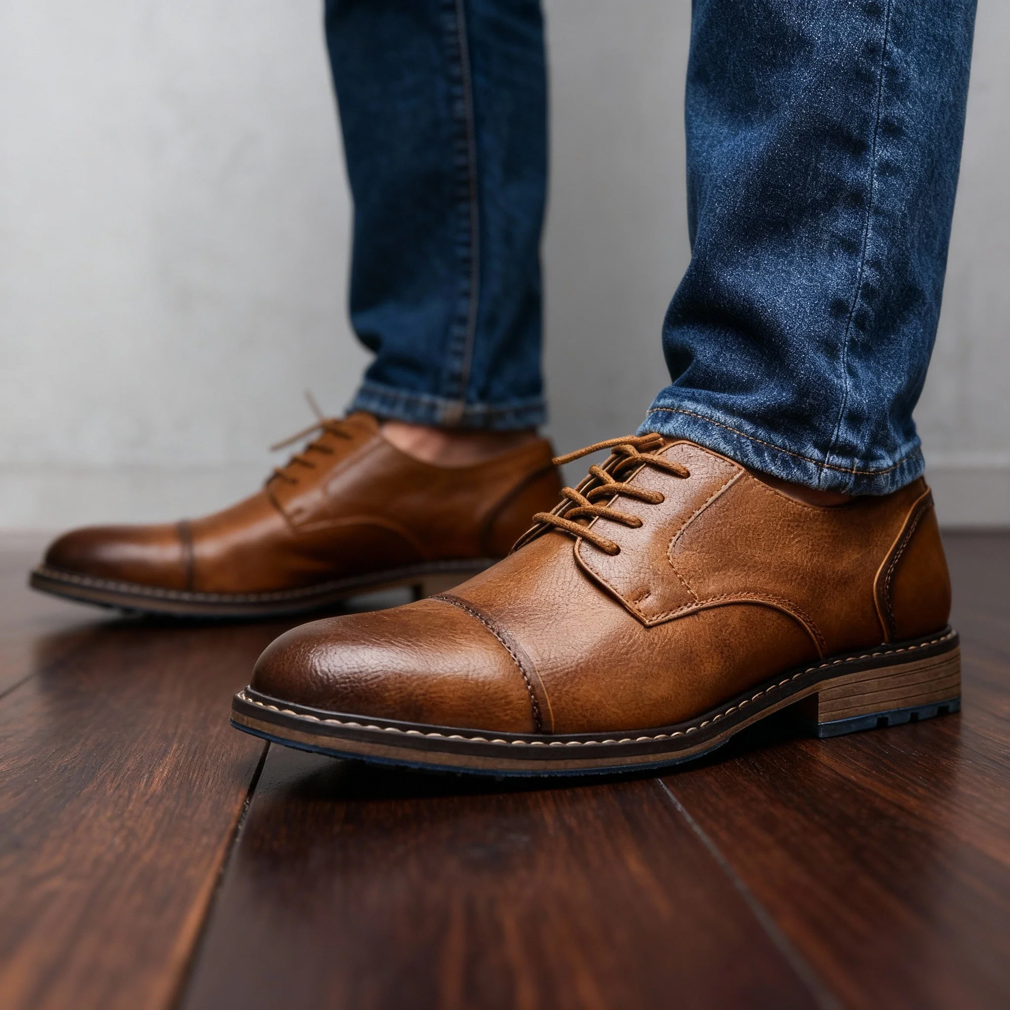 Signature Dress Shoe with Textured Leather Finish - Image 11