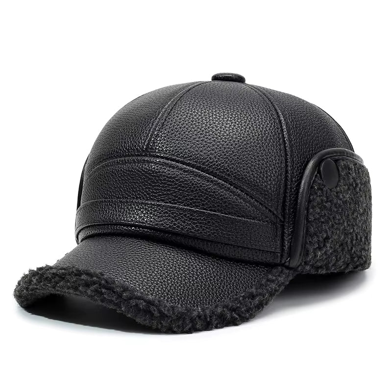 The Arctic Leather Aviator Shearling Cap - Image 3