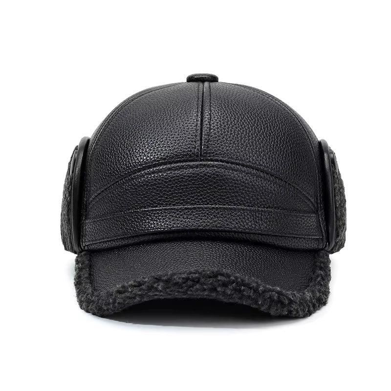 The Arctic Leather Aviator Shearling Cap - Image 9