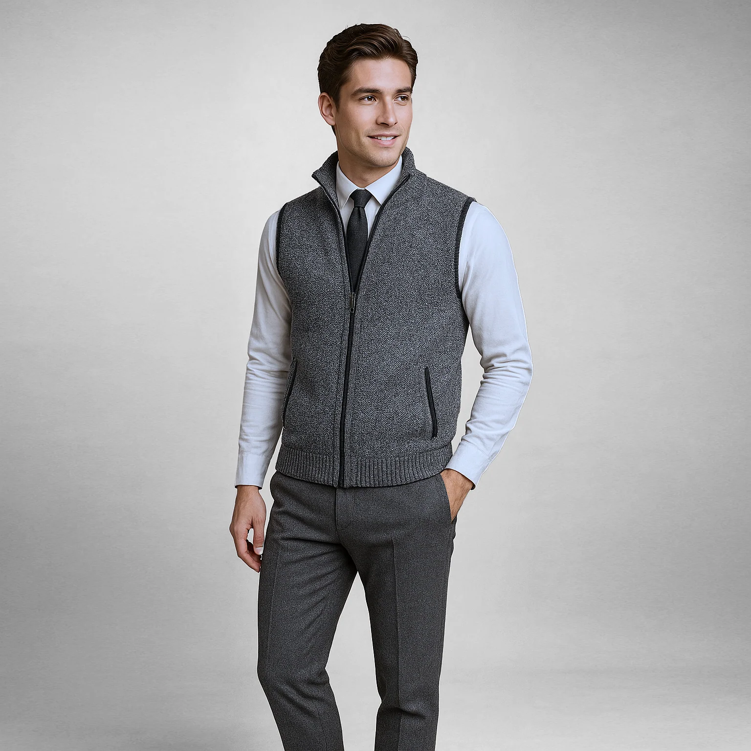 The Brompton Zip Sweater Vest - Image 7
