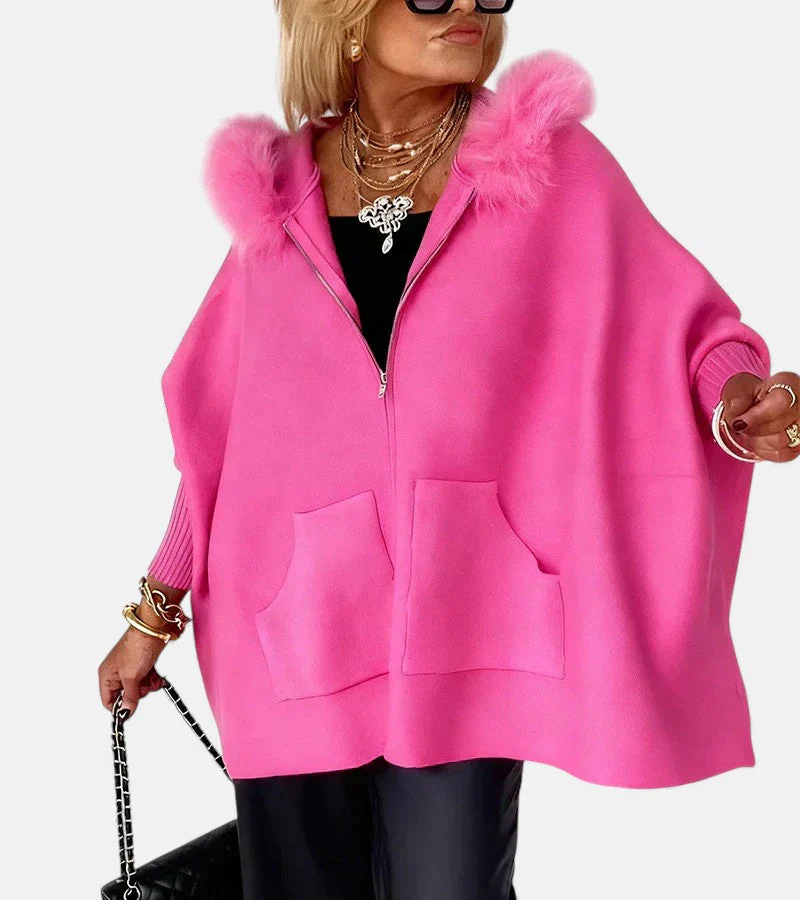 The Cashmere Hooded Cape Cardigan