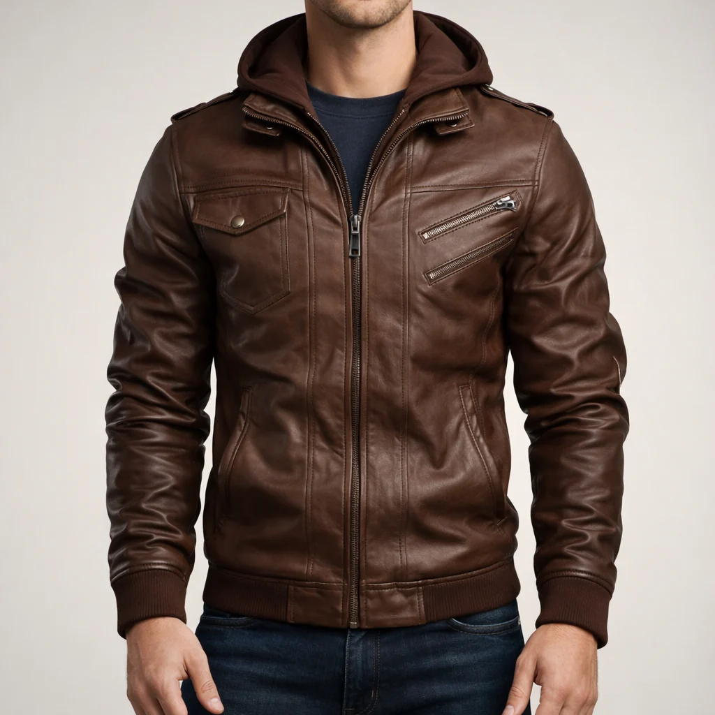 The Renegade Hooded Leather Jacket - Image 2