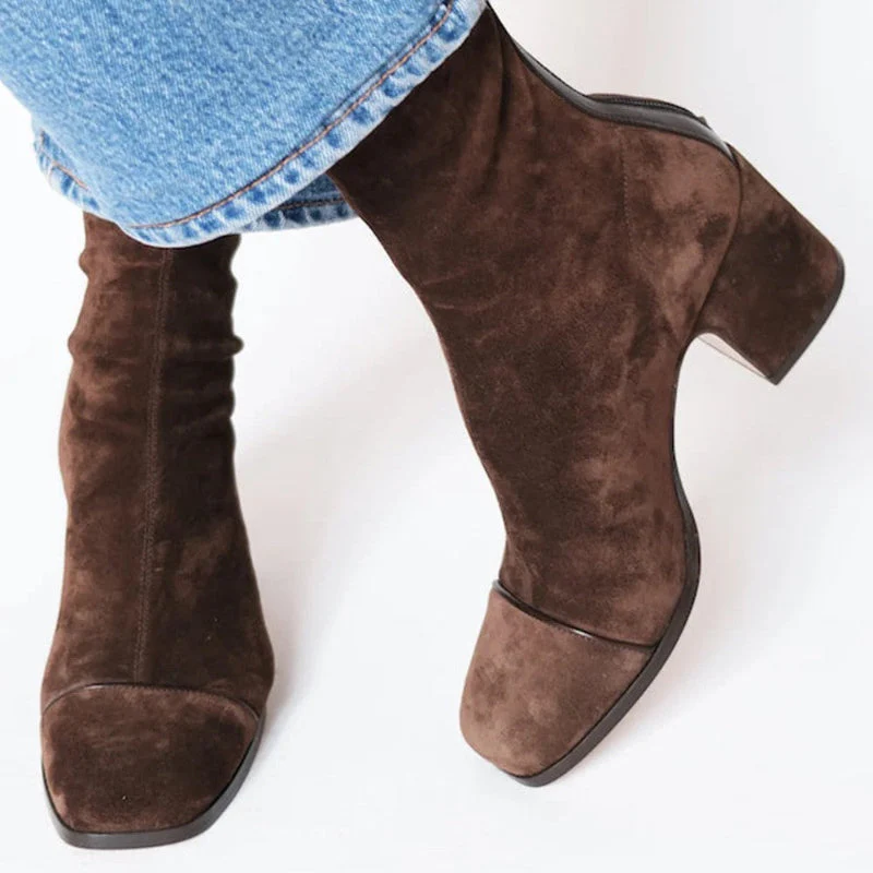 The Statement Suede Block Heel Boot - Image 5