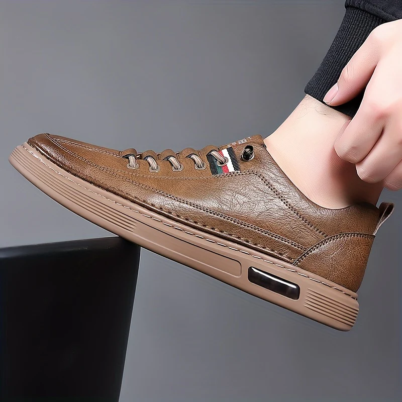 Tumbled Leather Stripe-Tab Sneakers - Image 15