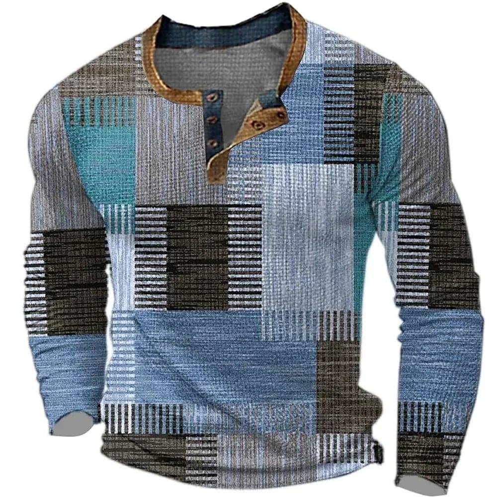 Valdecourt Patchwork Thermal Henley - Image 4