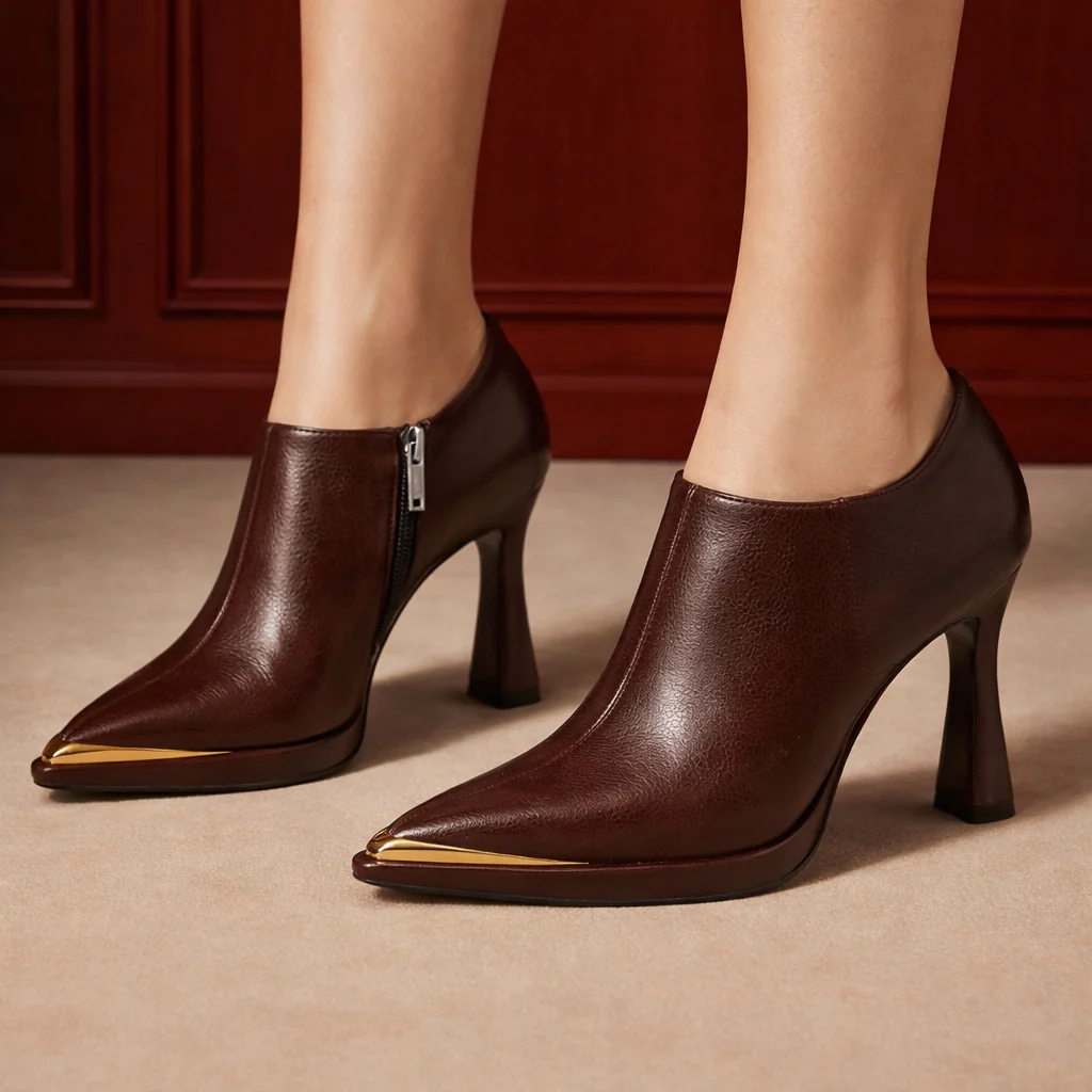 Venezia Leather Heeled Ankle Boots - Image 3
