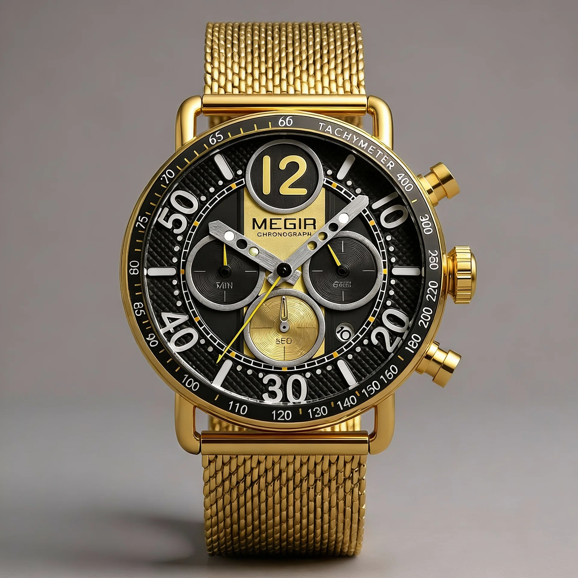 Verdant Dial Gold Mesh Timepiece - Image 3