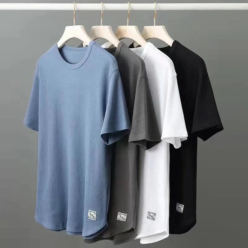 Waffle-Knit Curved-Hem Tee - Image 9