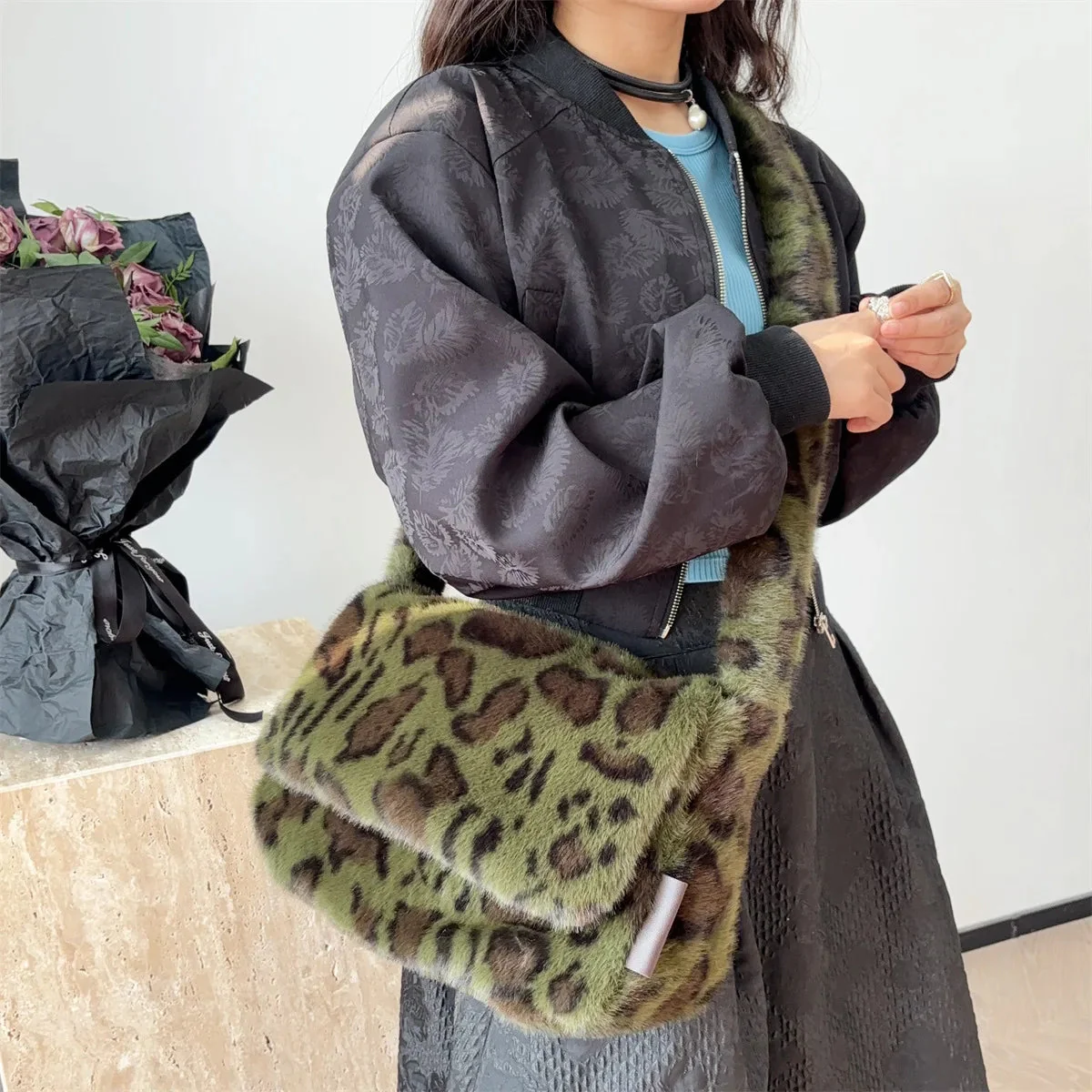 Wildcat Faux Fur Crossbody Bag - Image 8
